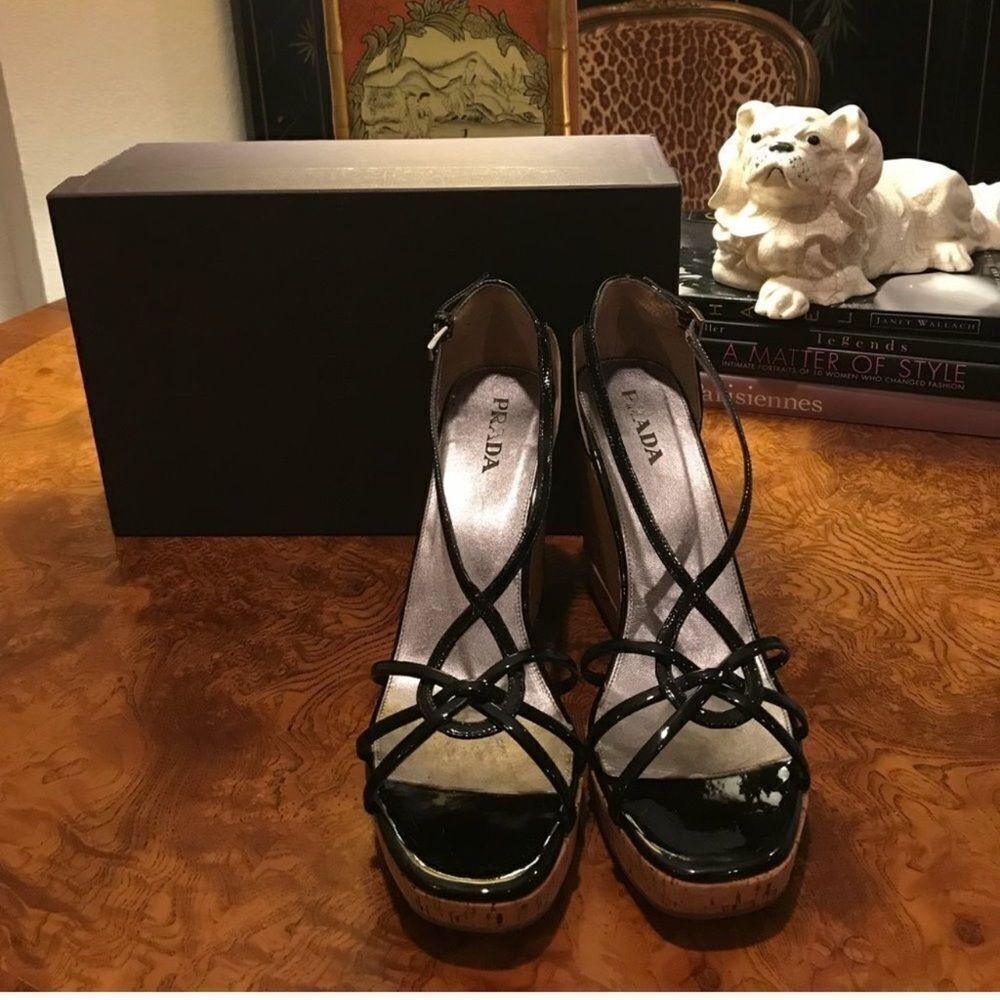Prada Bamboo Wedge Patent Leather
Sandals sz10/41 - Picture 2 of 7